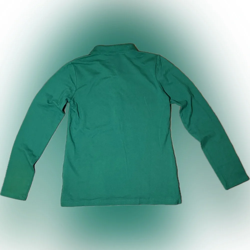 Ralph Lauren Beaded Big Pony Blue Label Green Long Sleeve Polo Girls L 12/14